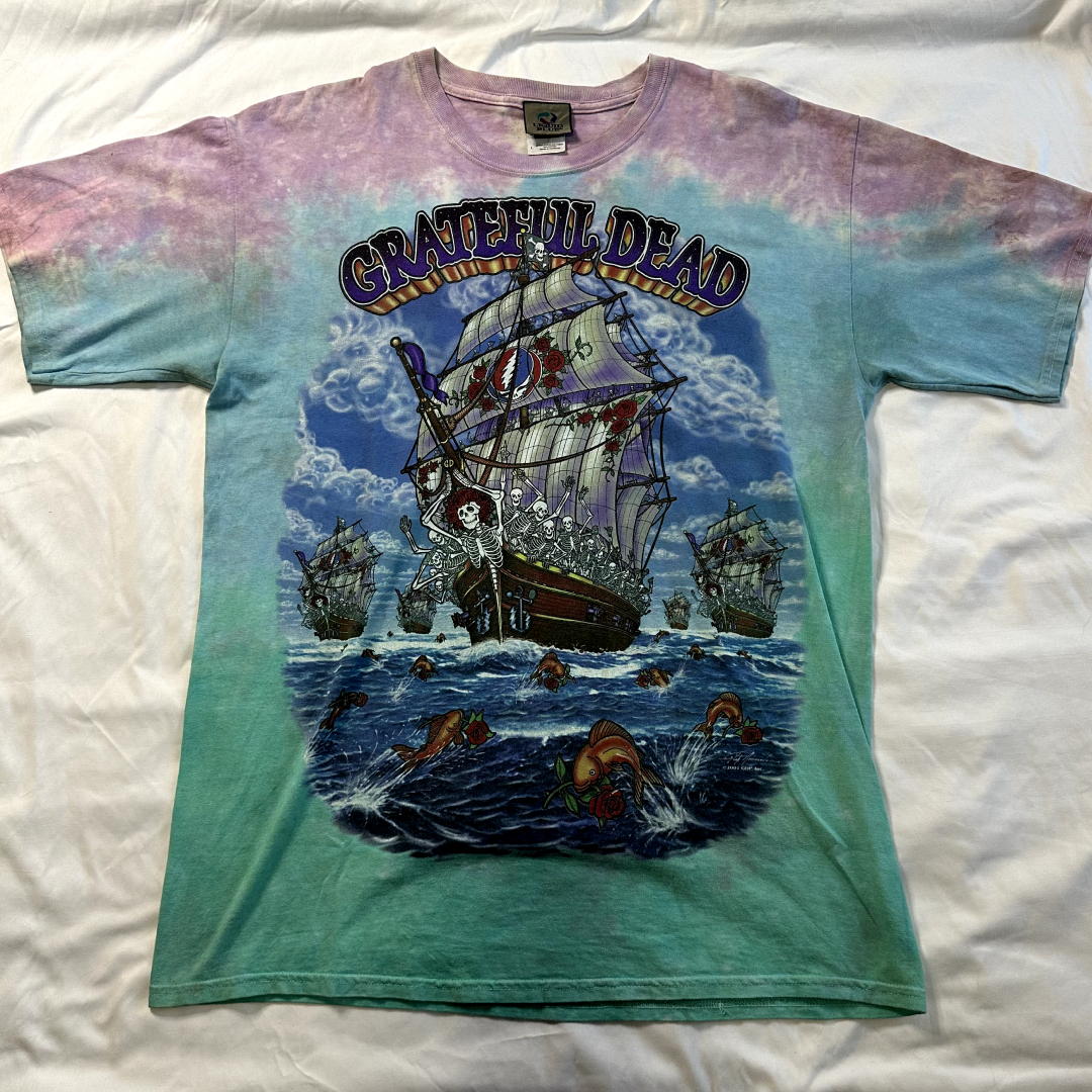 2001 Grateful Dead "Ship of Fools" Tie Dye Tee